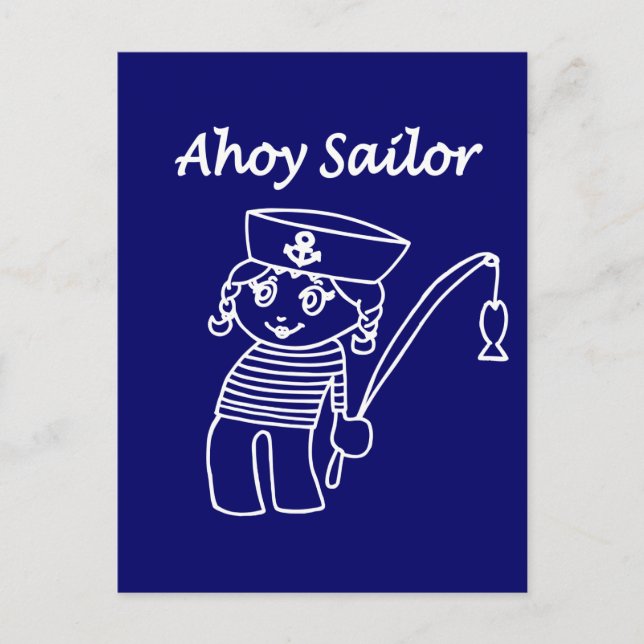 Carte Postale Nautical Sailor Girl (Devant)