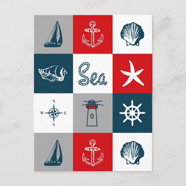 Carte Postale Nautical themed design (Devant)
