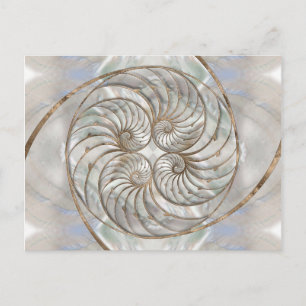 Carte Postale Nautilus Shell - Mother of Pearl and gold