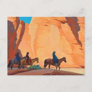 Carte Postale Navajos dans un canyon, 1945 par Maynard Dixon