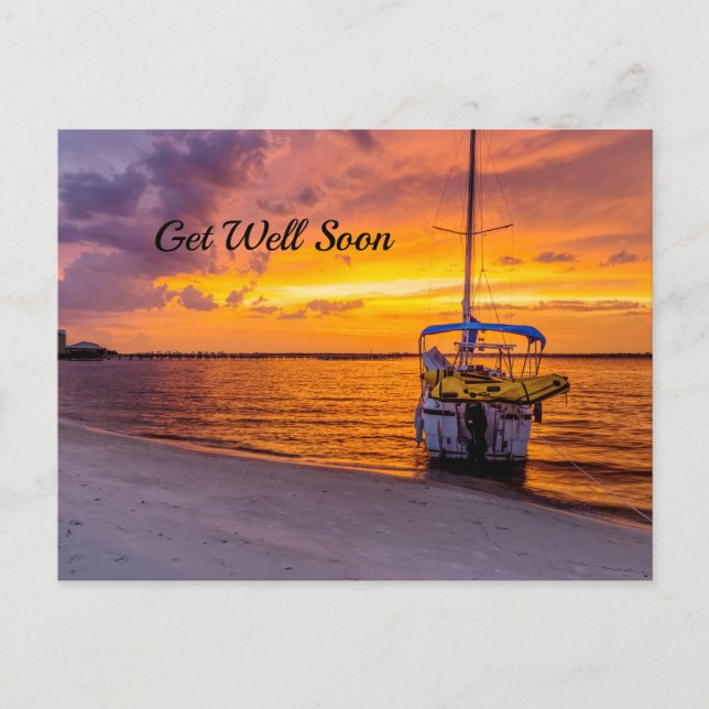 Carte Postale Navarre Floride Feu Coucher de soleil Prompt rétab (Devant)
