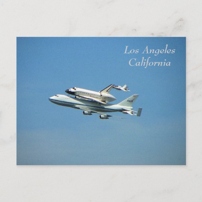 Carte Postale Navette spatiale au dessus de Los Angeles (Devant)