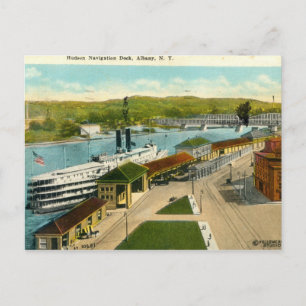 Carte Postale Navigation Dock, Albany NY 1924 vintage