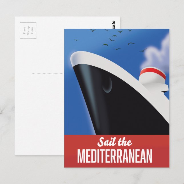 Carte Postale Naviguer en Méditerranée (Devant / Derrière)