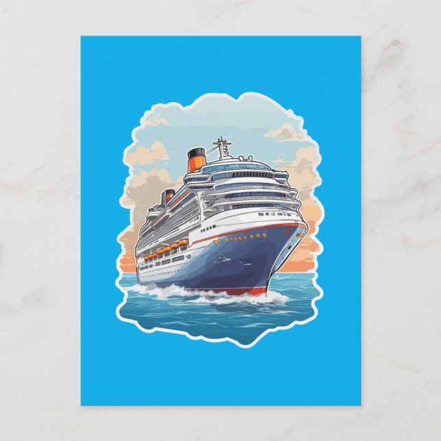 Carte Postale Navire de croisière coloré (Devant)