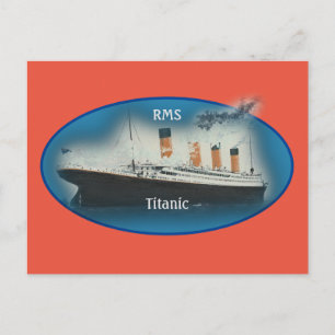 Carte Postale Navire de ligne Titanic Orange Maritime White Star