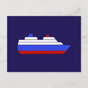 Carte Postale navire de mer rouge et bleu