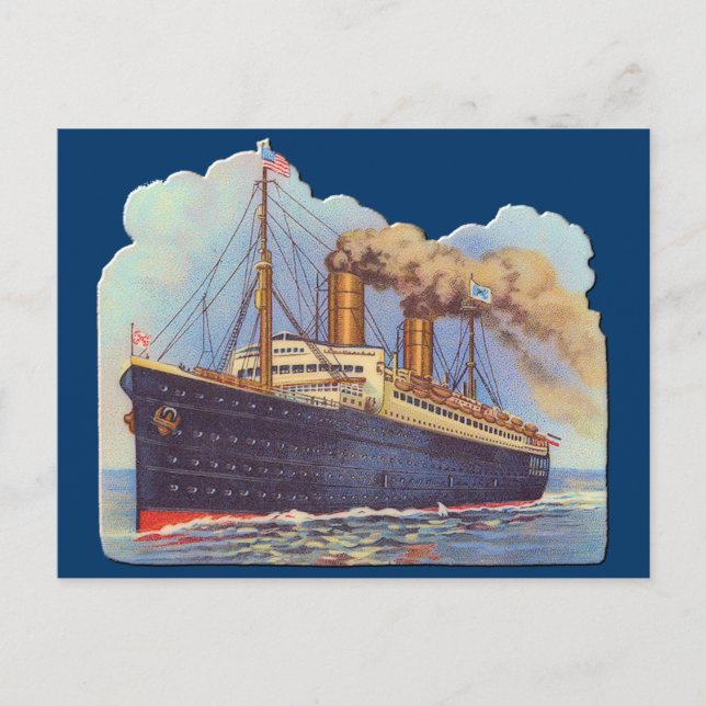 Carte Postale Navire Ocean Steam Liner (Devant)