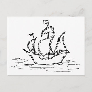 Carte Postale Navire pirate.