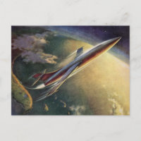 Navire spatial de science-fiction vintage Avion Te