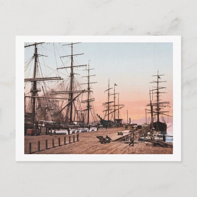 Carte Postale Navires aux quais de San Francisco vers 1900 (Devant)