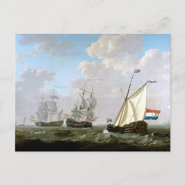 Carte Postale Navires de la compagnie hollandaise East India par (Devant)