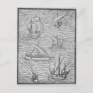 Carte Postale Navires des premiers navigateurs espagnols