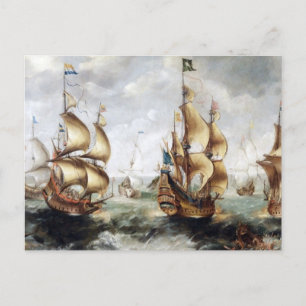 Carte Postale Navires en mer 1632