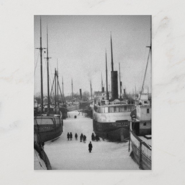 Carte Postale Navires sur la Belle River Marine City Michigan (Devant)