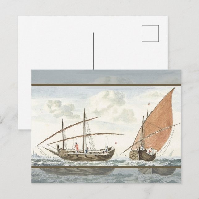 Carte Postale Navires sur la mer d'Istanbul par Johan Teyler (Devant / Derrière)