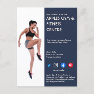 Carte Postale Navy Blue Sidebar Photo gymnase entraînement perso