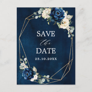 Carte Postale Navy Or Blanc Champagne Ivoire Rose Enregistrer la