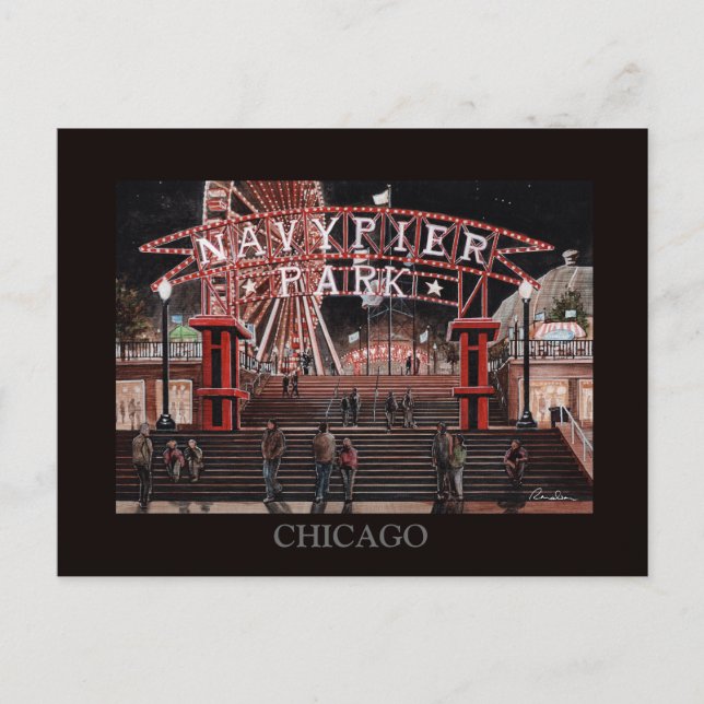 Carte Postale Navy Pier Chicago Collection Randsom Art (Devant)