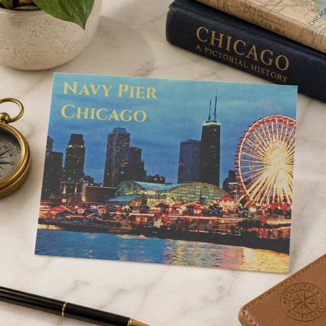 Carte Postale Navy Pier Chicago, Illinois Postcard (Créateur téléchargé)