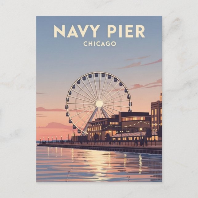 Carte Postale Navy Pier Chicago Illinois Voyage (Devant)
