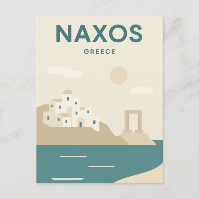 Carte Postale Naxos Grèce minimaliste (Devant)