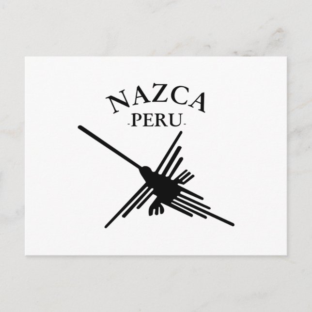 Carte Postale Nazca Pérou Colibri Avec Texte Courbé (Devant)