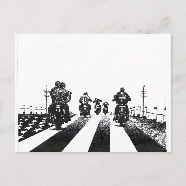 CARTE POSTALE NÉ À ÊTRE WILD B&W (Devant)