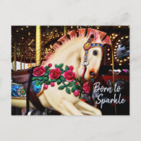 Né à Sparkle Carousel Horse Photo Calligraphie