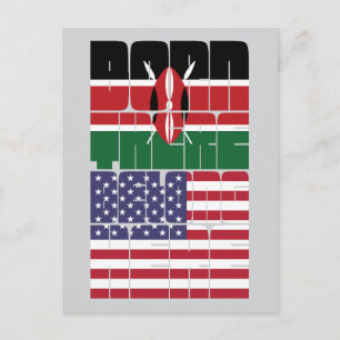 Carte Postale Né au Kenya, Appartient à l'Amérique