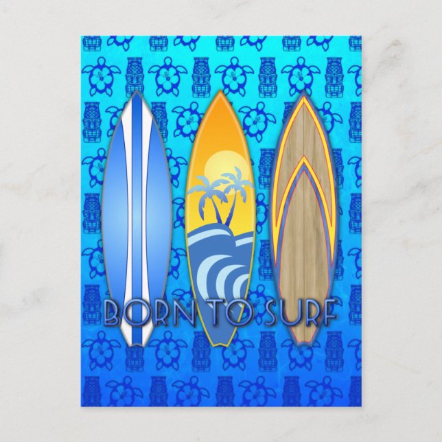 Carte Postale Né Au Surf (Devant)