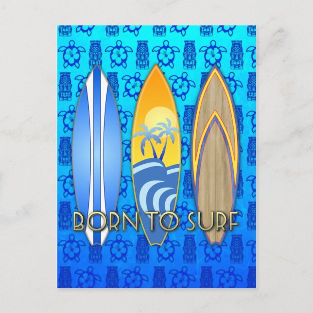 Carte Postale Né Au Surf (Devant)