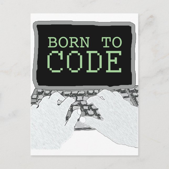 Carte Postale Né dans le code (Devant)