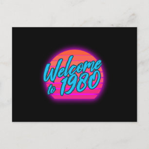 Carte Postale Né dans les années 80 1980 Rétro Amoureux des anné