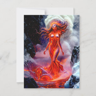 Carte Postale "Né de l'enfer" - Portrait de femme volcanique