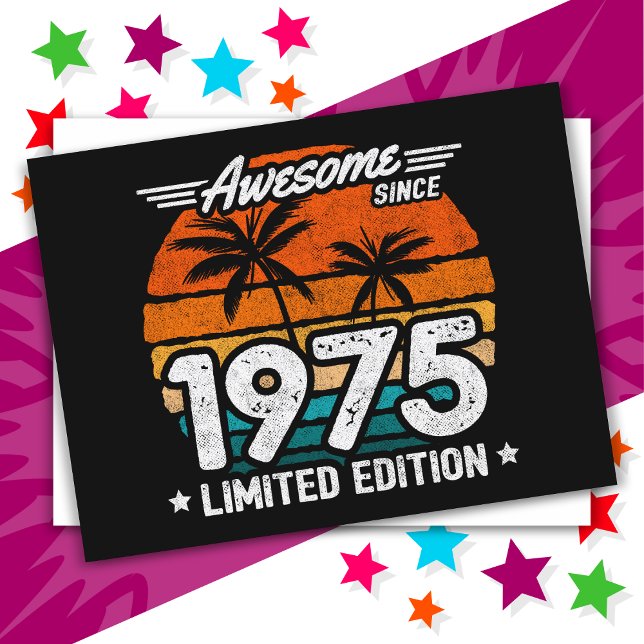 Carte Postale Né en 1975 Édition Limitée Rétro Incroyable Depuis (Créateur téléchargé)