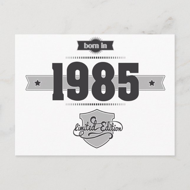 Carte Postale Né en 1985 (Dark&Lightgrey) (Devant)