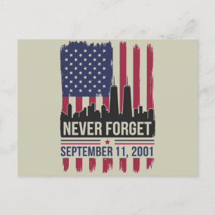 Carte Postale Ne jamais oublier le jour du Souvenir du 11 septem