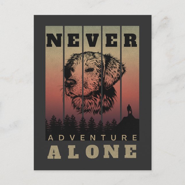 Carte postale Ne jamais partir à l'aventure seul (Devant)