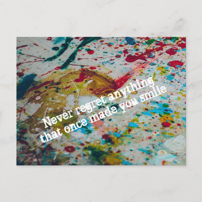 Carte Postale Ne jamais regretter quoi que ce soit (Devant)