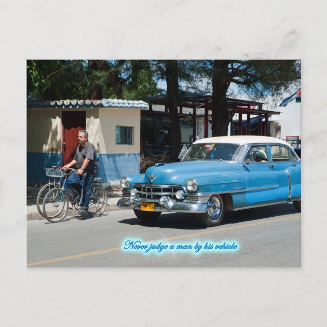 Carte Postale Ne jugez jamais un homme par son véhicule ! (Devant)
