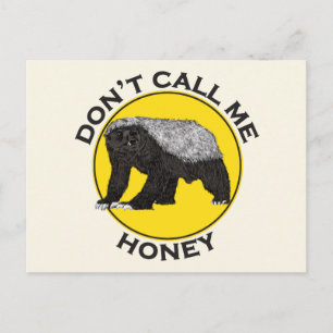 Carte Postale Ne m'appelez pas Honey Badass Honey Badger Yellow