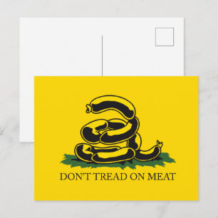Carte Postale Ne marchez pas sur la viande drôle Gadsden drapeau