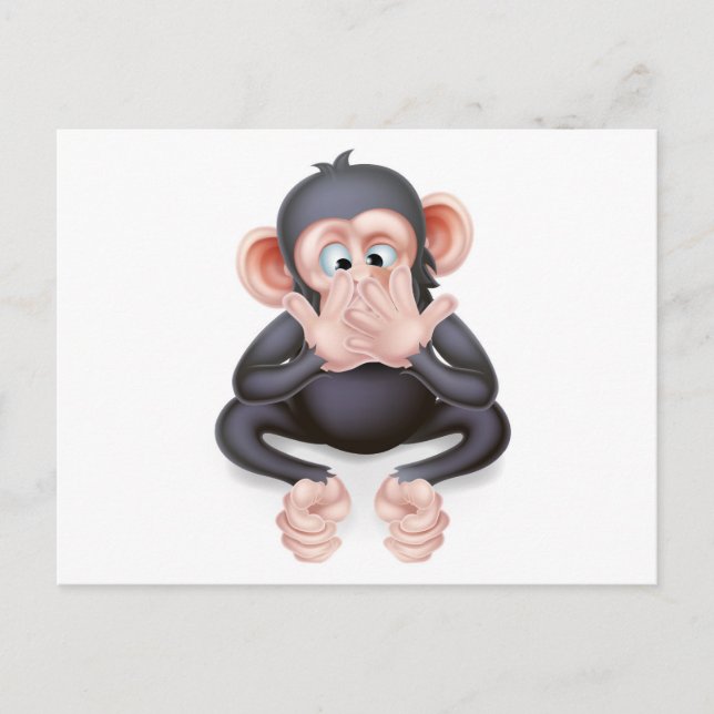Carte Postale Ne parlez pas de singe caricaturale mal (Devant)