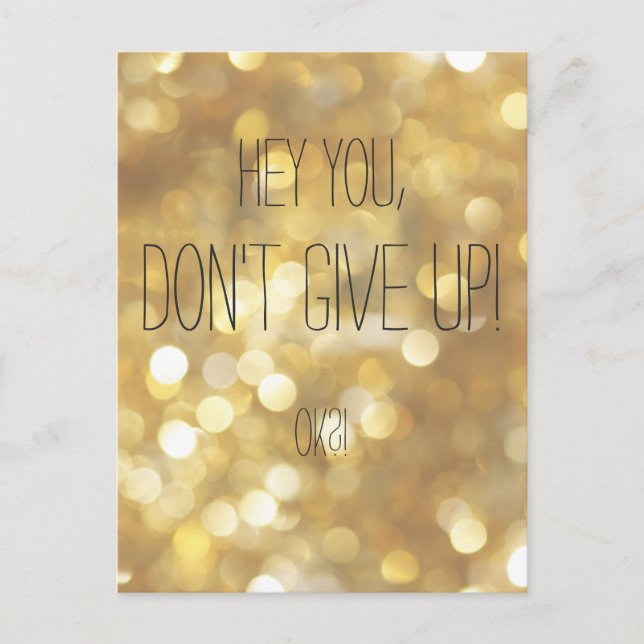 Carte Postale Ne pas abandonner ! Citation motivationnelle avec  (Devant)