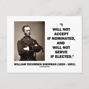 Carte Postale Ne Pas Accepter S'Il N'Y A Pas De Citation Sherman