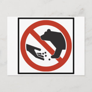 Carte Postale Ne pas alimenter le panneau routier des ours
