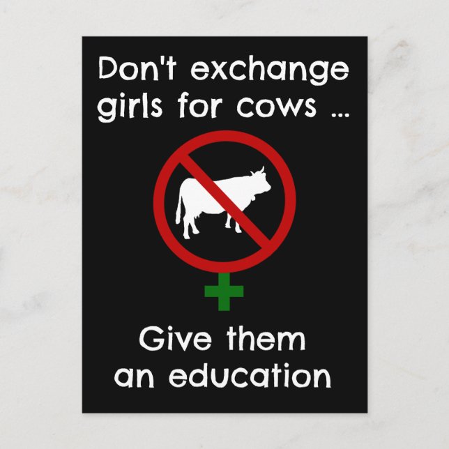 Carte Postale Ne pas échanger des filles contre des vaches (Devant)