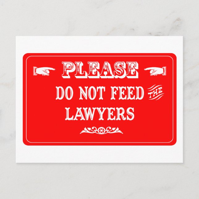 Carte Postale Ne Pas Nourrir Les Avocats (Devant)