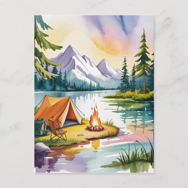 Carte Postale Né pour camper (Devant)